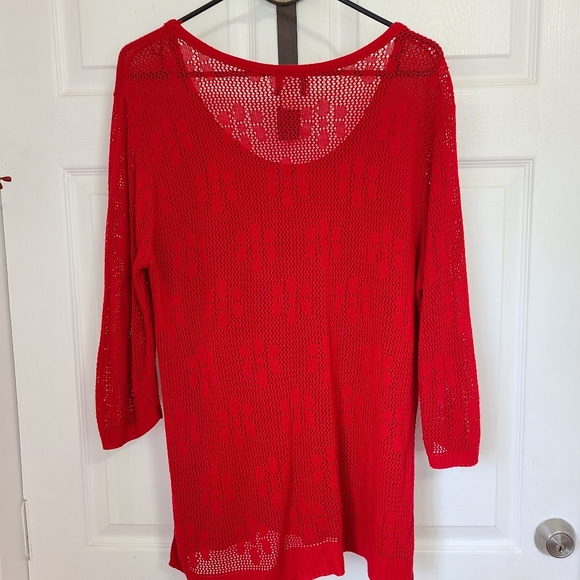 (1345) Caren Sport Woman's Swim Suit Cover-up, Size: 2x Color: Red - Picture 13 of 15